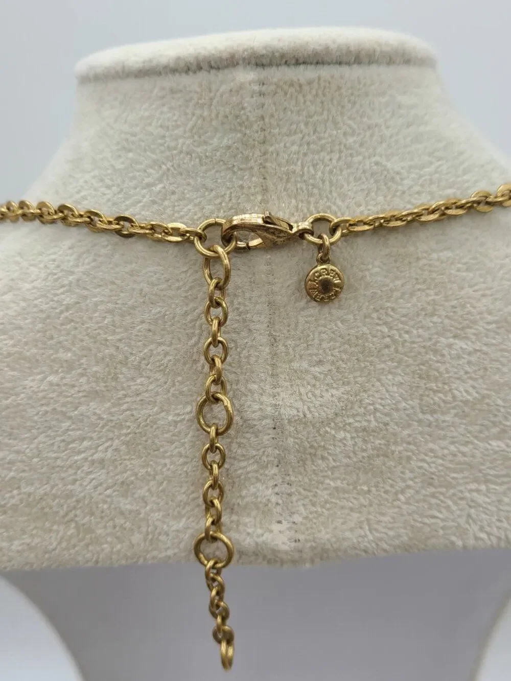 J Crew Clear Crystal Blush and White Resin Gold Tone Necklace